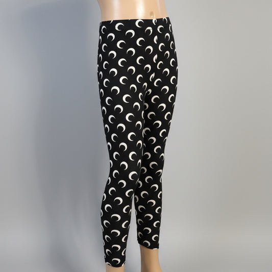 Crescent moon design black leggings