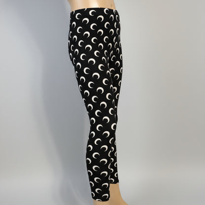 Crescent moon design black leggings