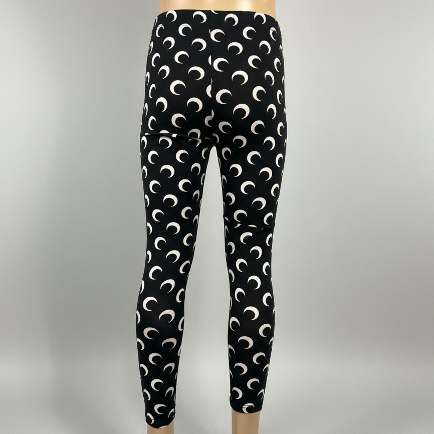 Crescent moon design black leggings