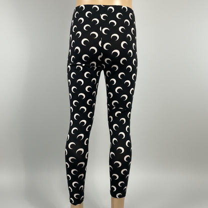 Crescent moon design black leggings