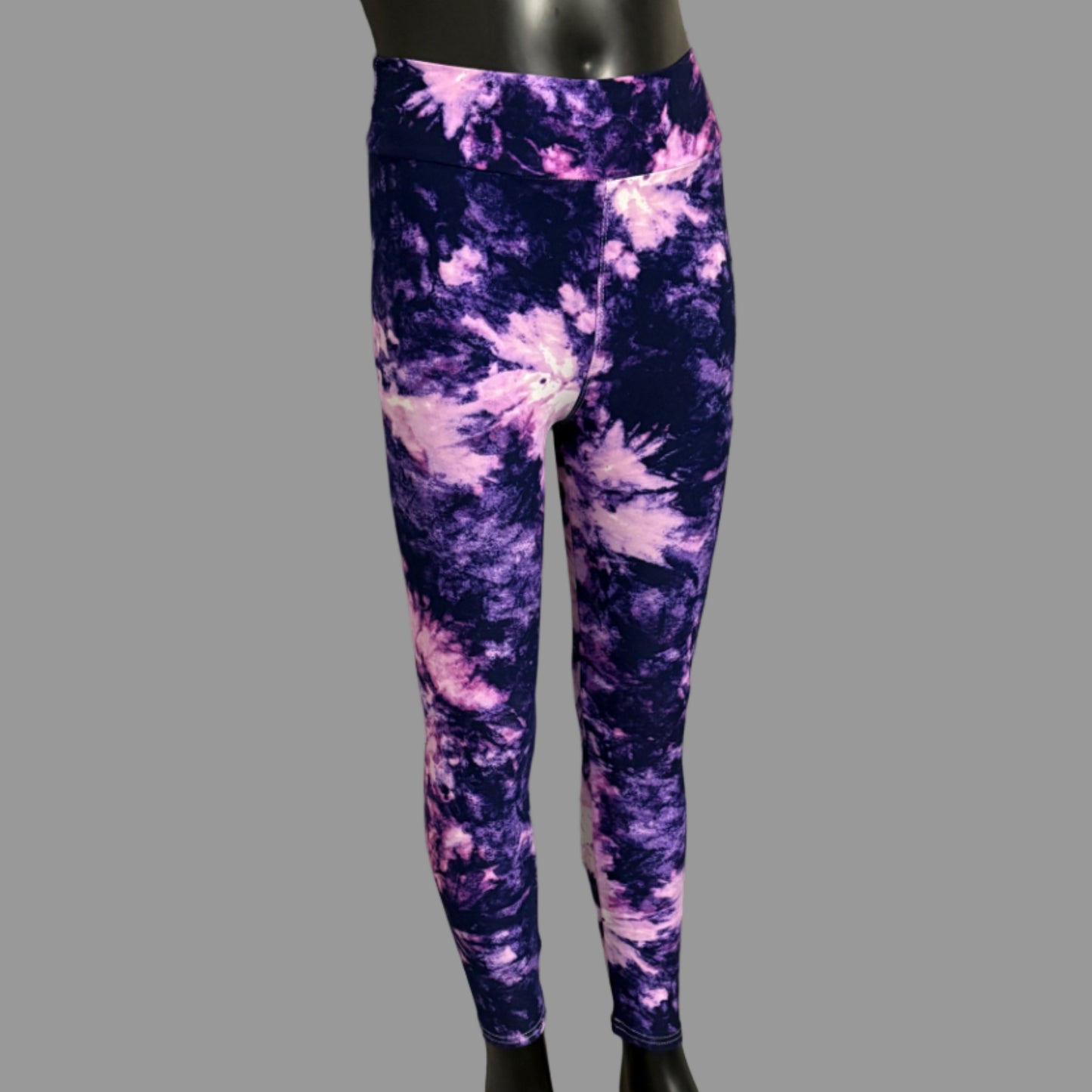 Violet burst design full length stretch leggings