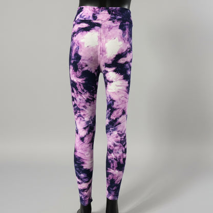 Violet burst design full length stretch leggings