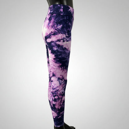 Violet burst design full length stretch leggings