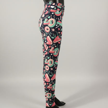 Love patterned full length stretch leggings