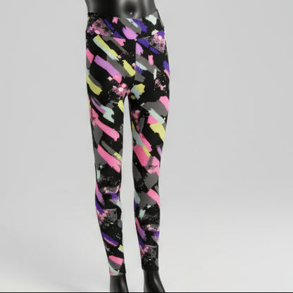 'Jazz brush' design full length leggings
