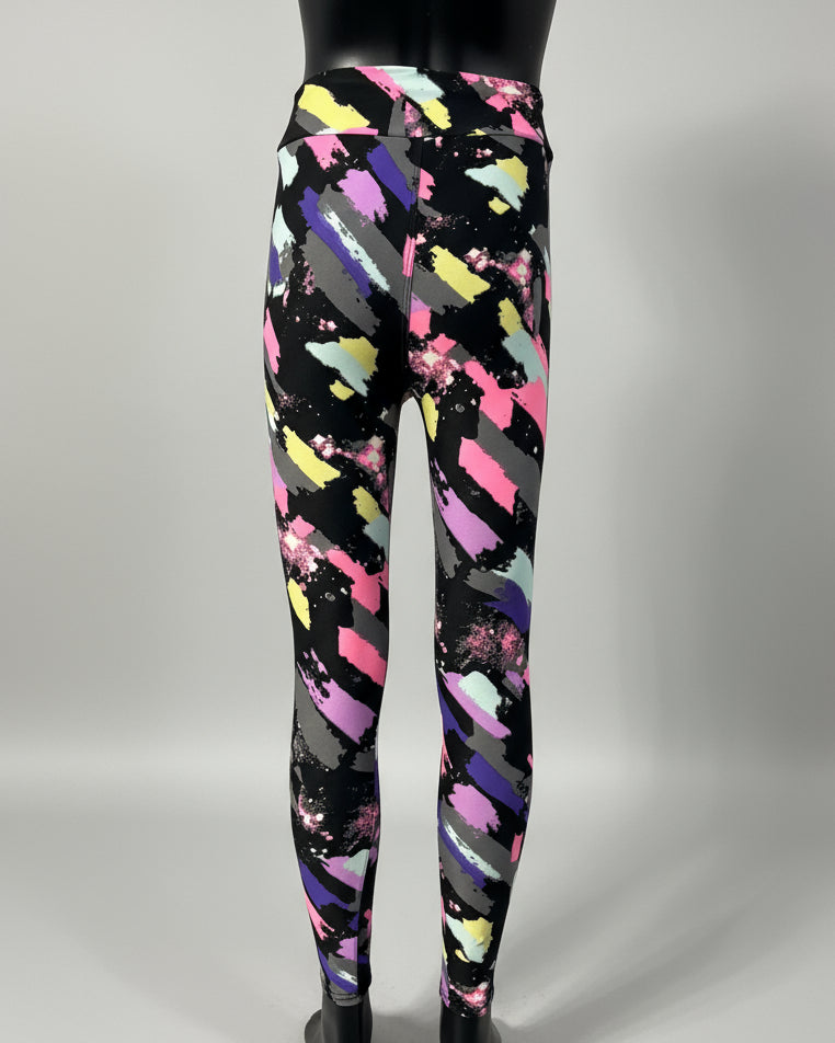 'Jazz brush' design full length leggings