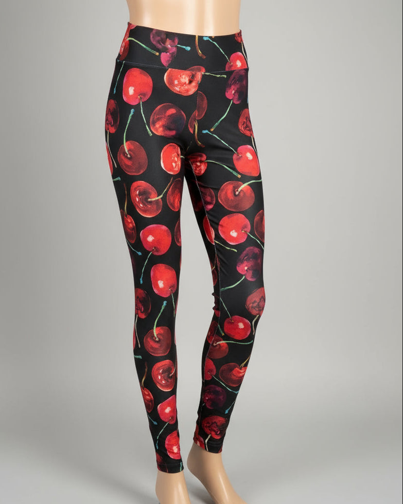 Cherry design full length leggings