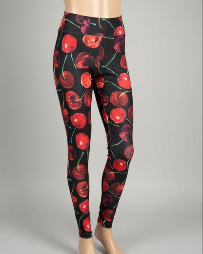 Cherry design full length leggings