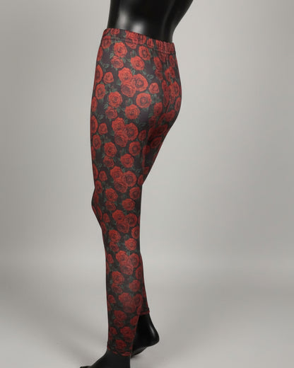 Red Rose full length stretch leggings