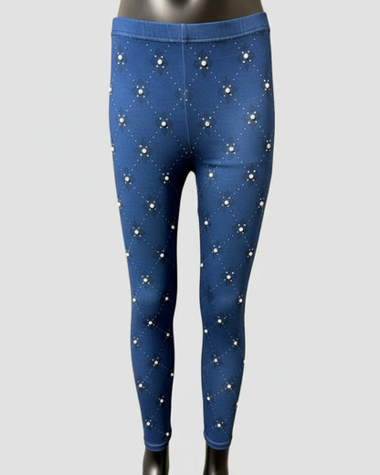'Midnight Class' design full length stretch leggings