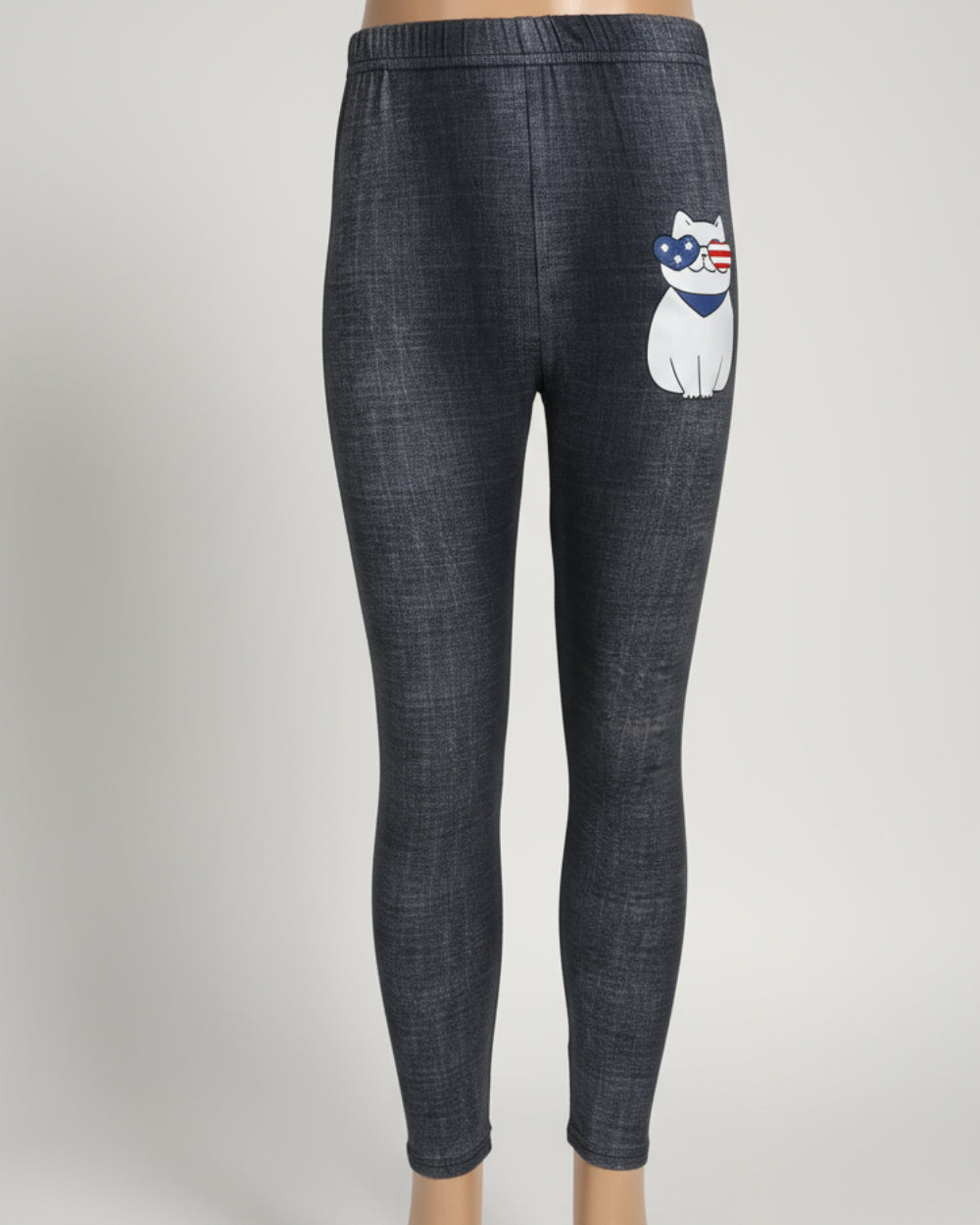 Cat design jegging look leggings