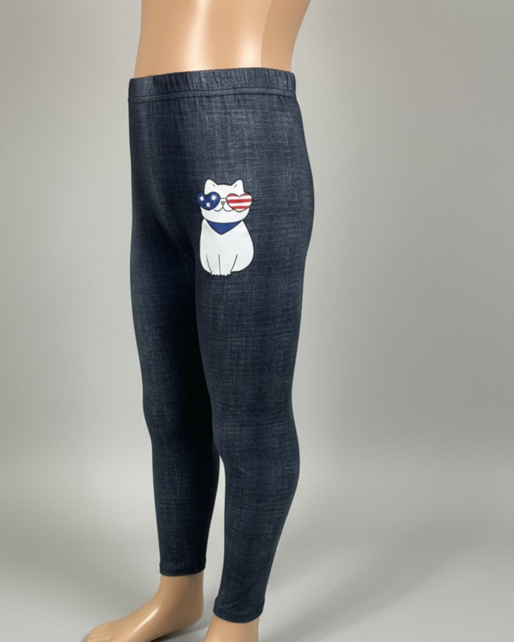 Cat design jegging look leggings