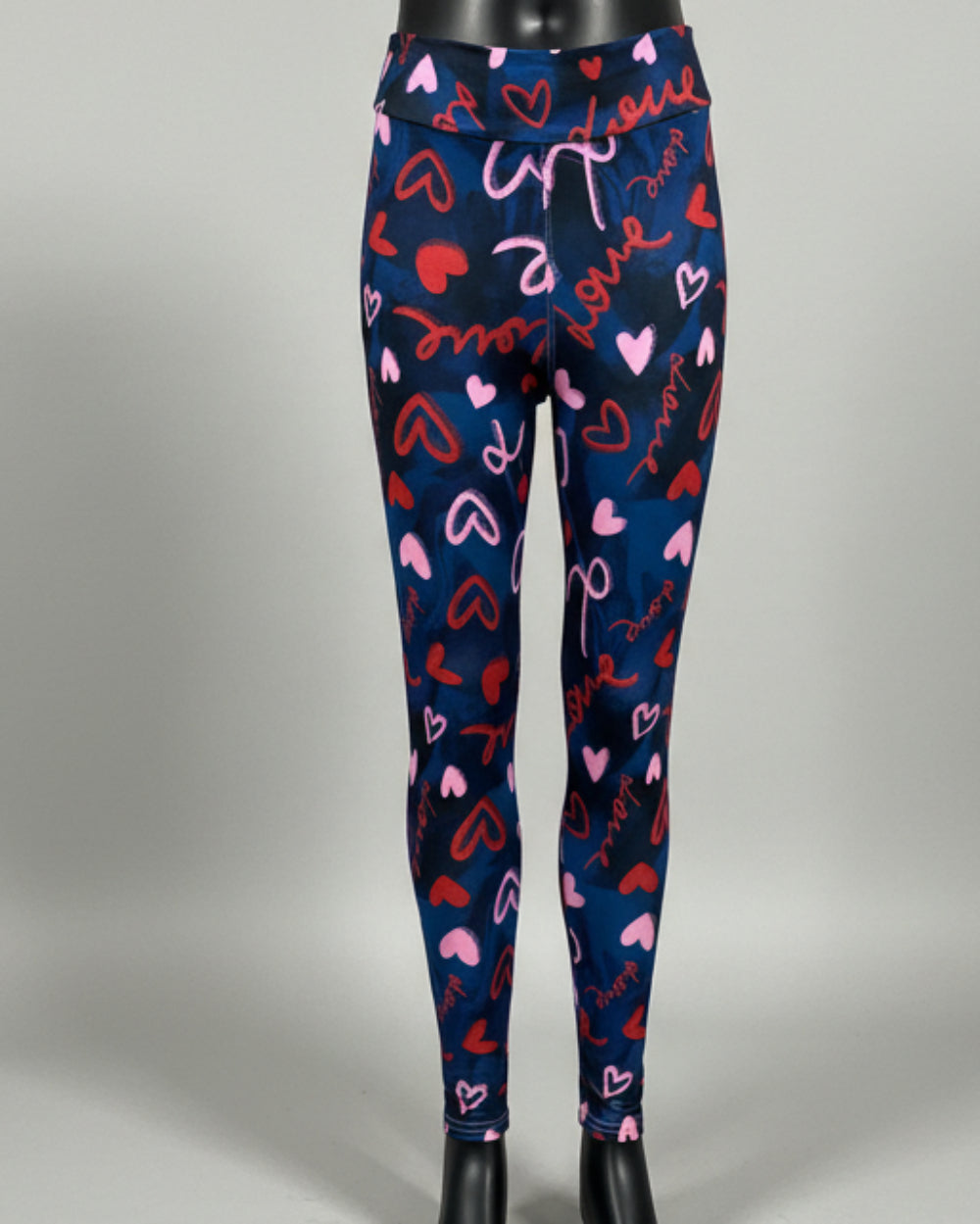 Navy heart design soft touch stretch leggings