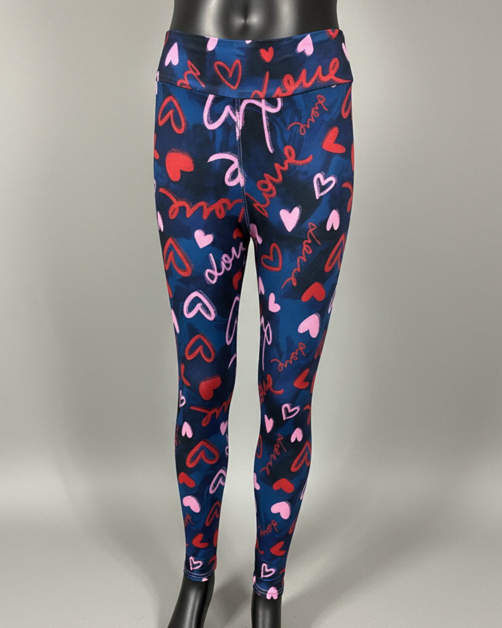 Navy heart design soft touch stretch leggings