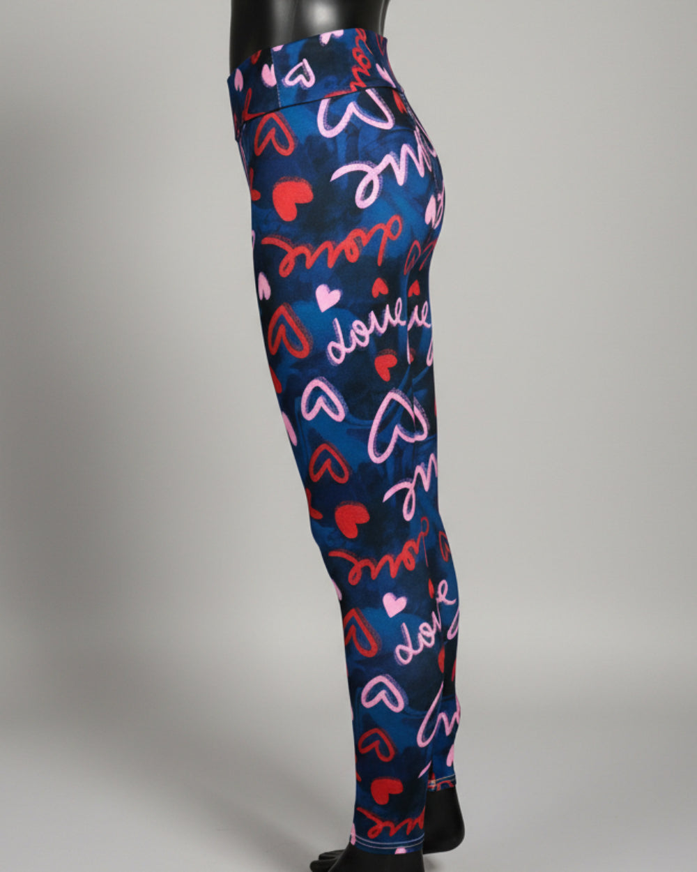 Navy heart design soft touch stretch leggings