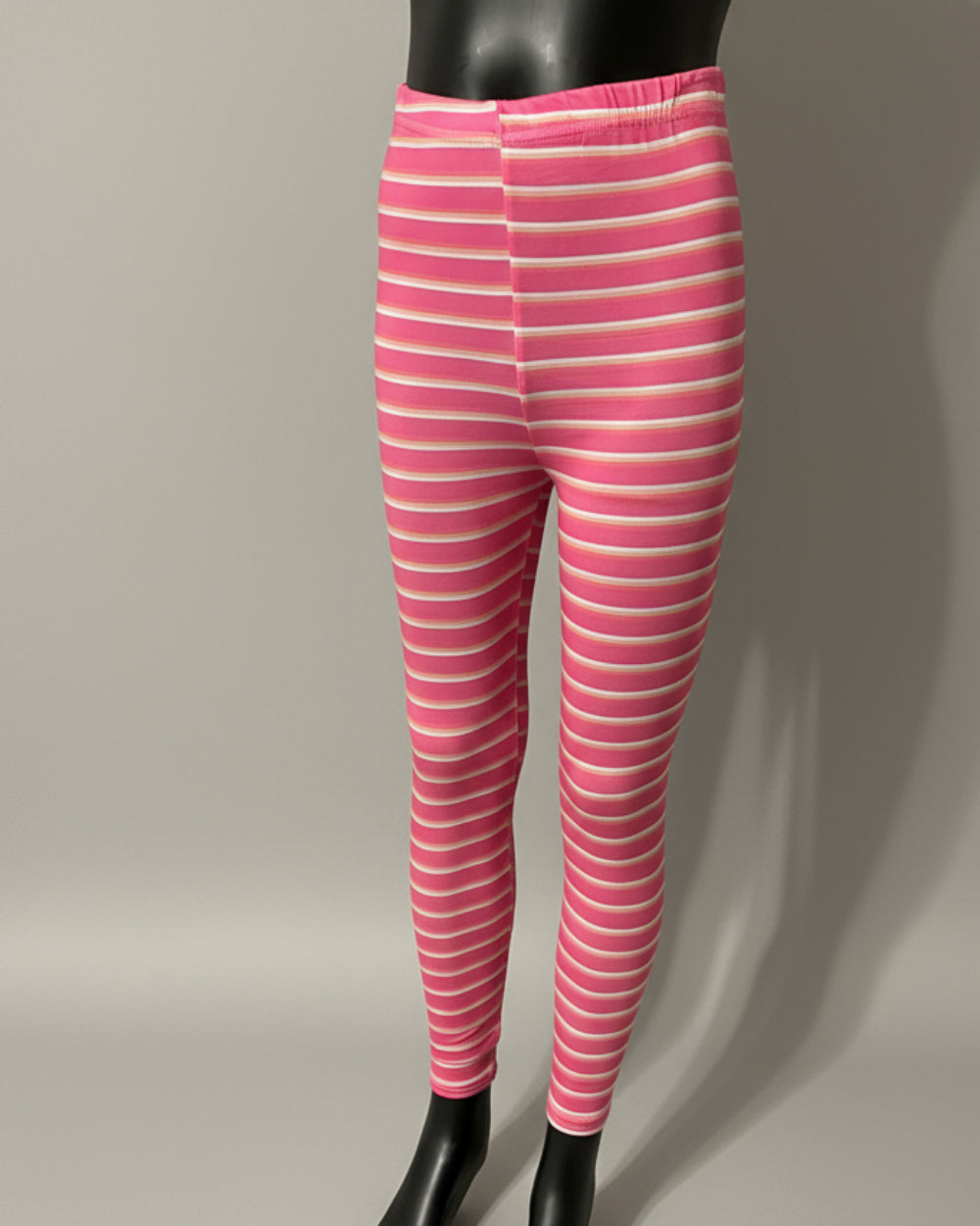 Pink stripe design full length leggings