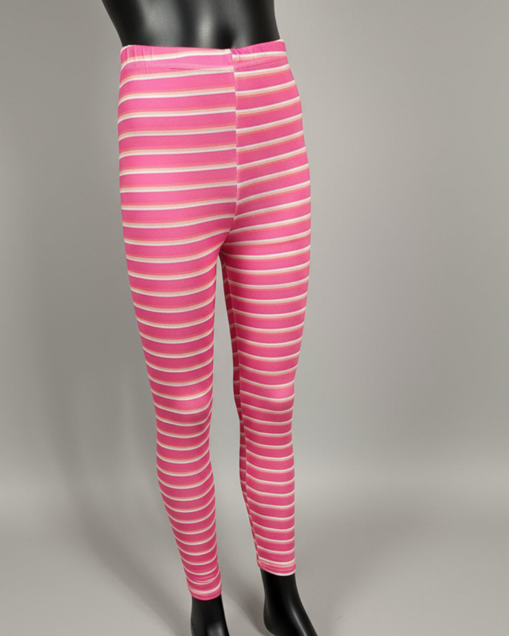 Pink stripe design full length leggings