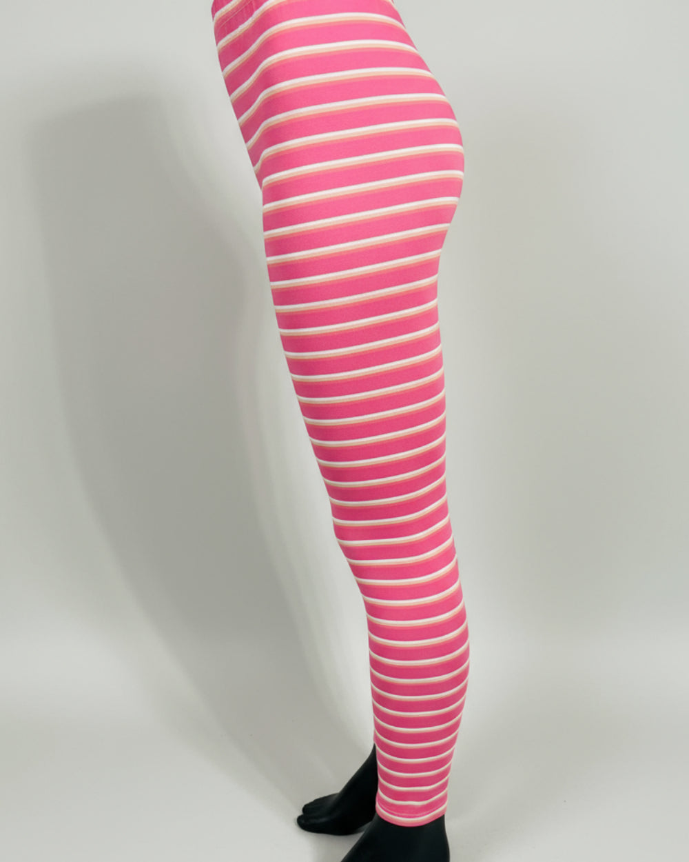 Pink stripe design full length leggings
