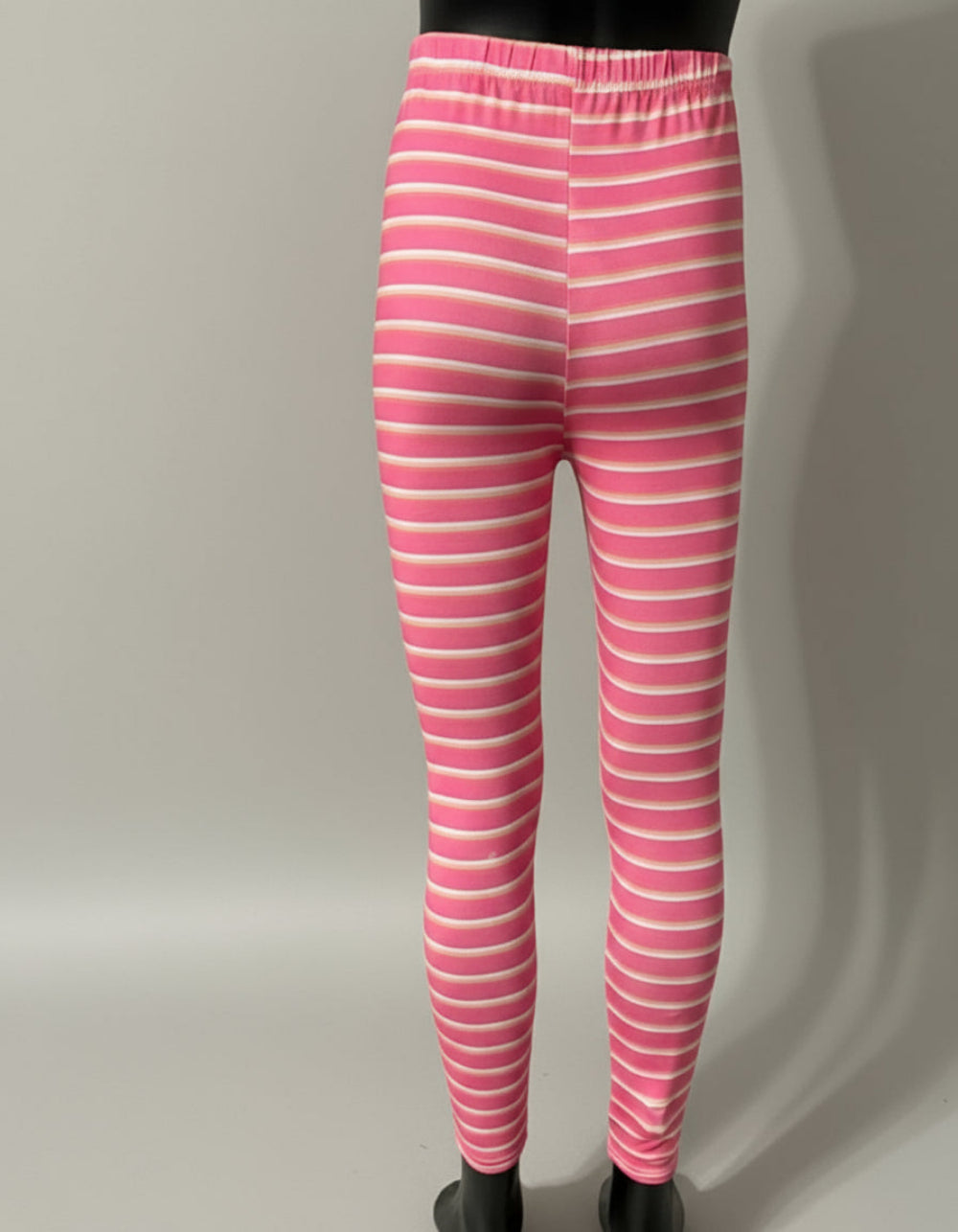 Pink stripe design full length leggings