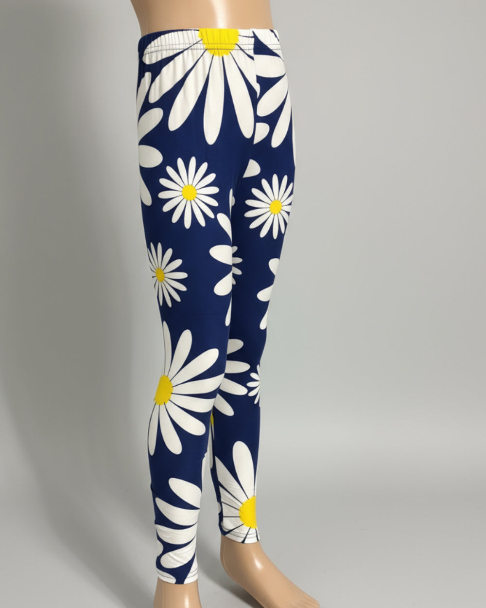 Girls blue daisy leggings