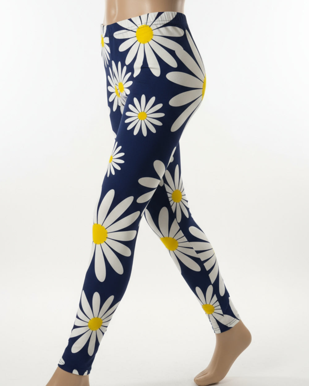 Girls blue daisy leggings