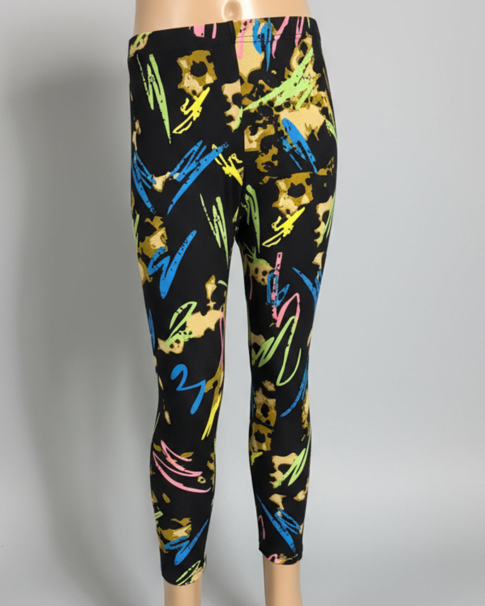 Vibrant graffiti leggings, full length