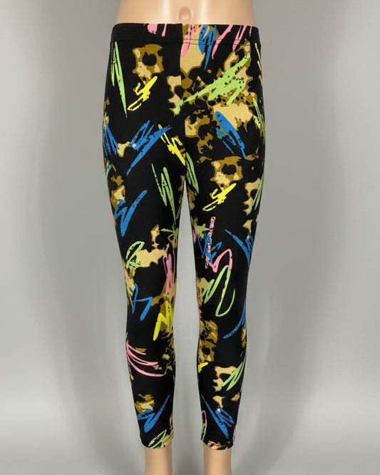 Vibrant graffiti leggings, full length