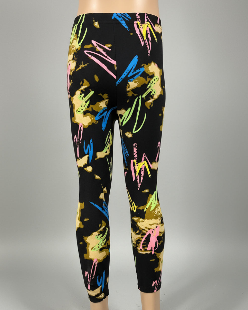 Vibrant graffiti leggings, full length