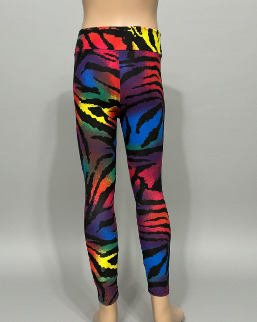 Vibrant colour zebra print leggings, full length
