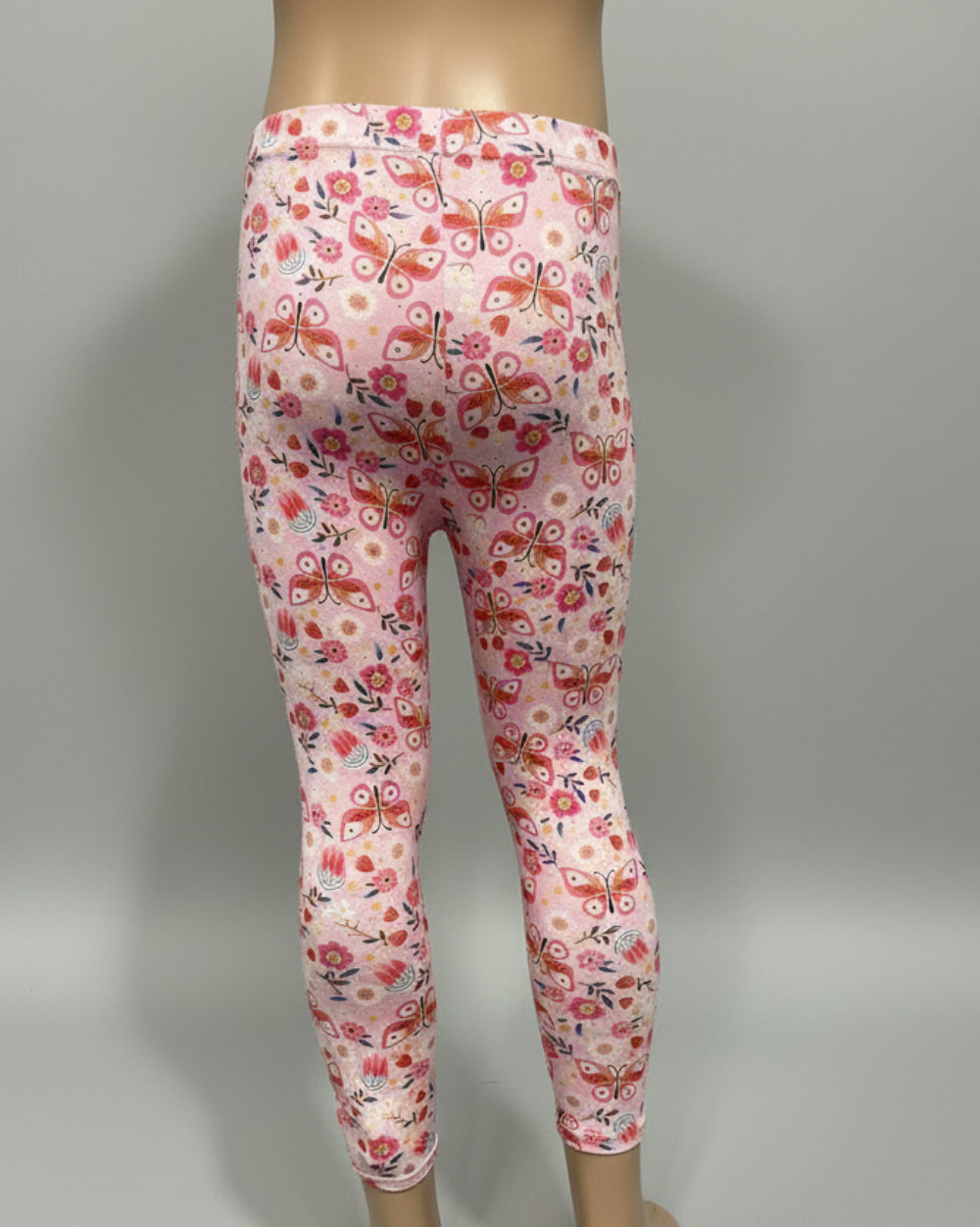 Pink butterflies & flowers design full length leggings