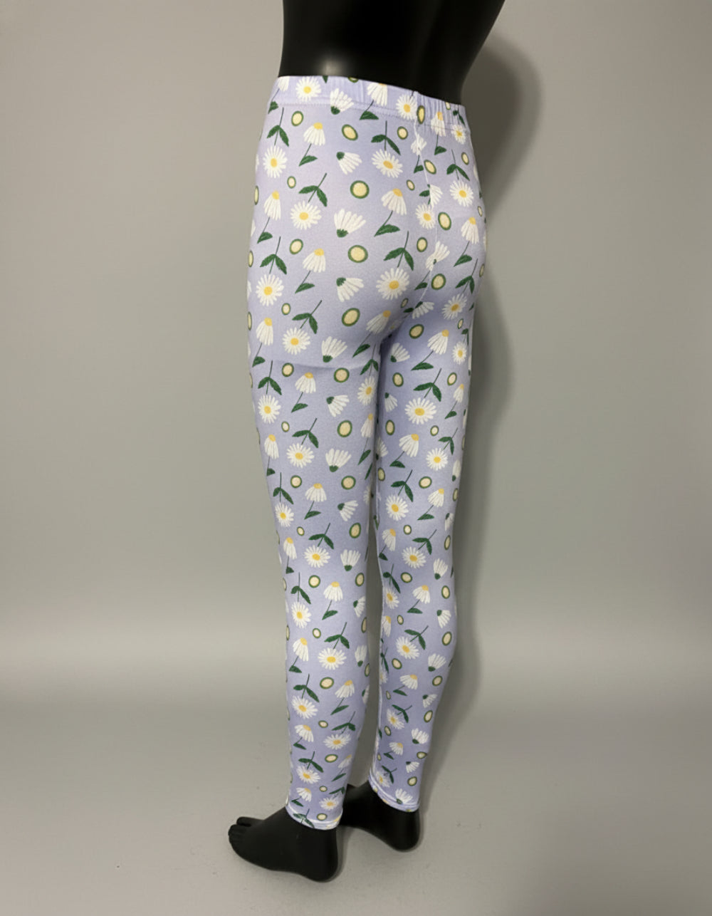 Daisy print lilac leggings, full length stretch