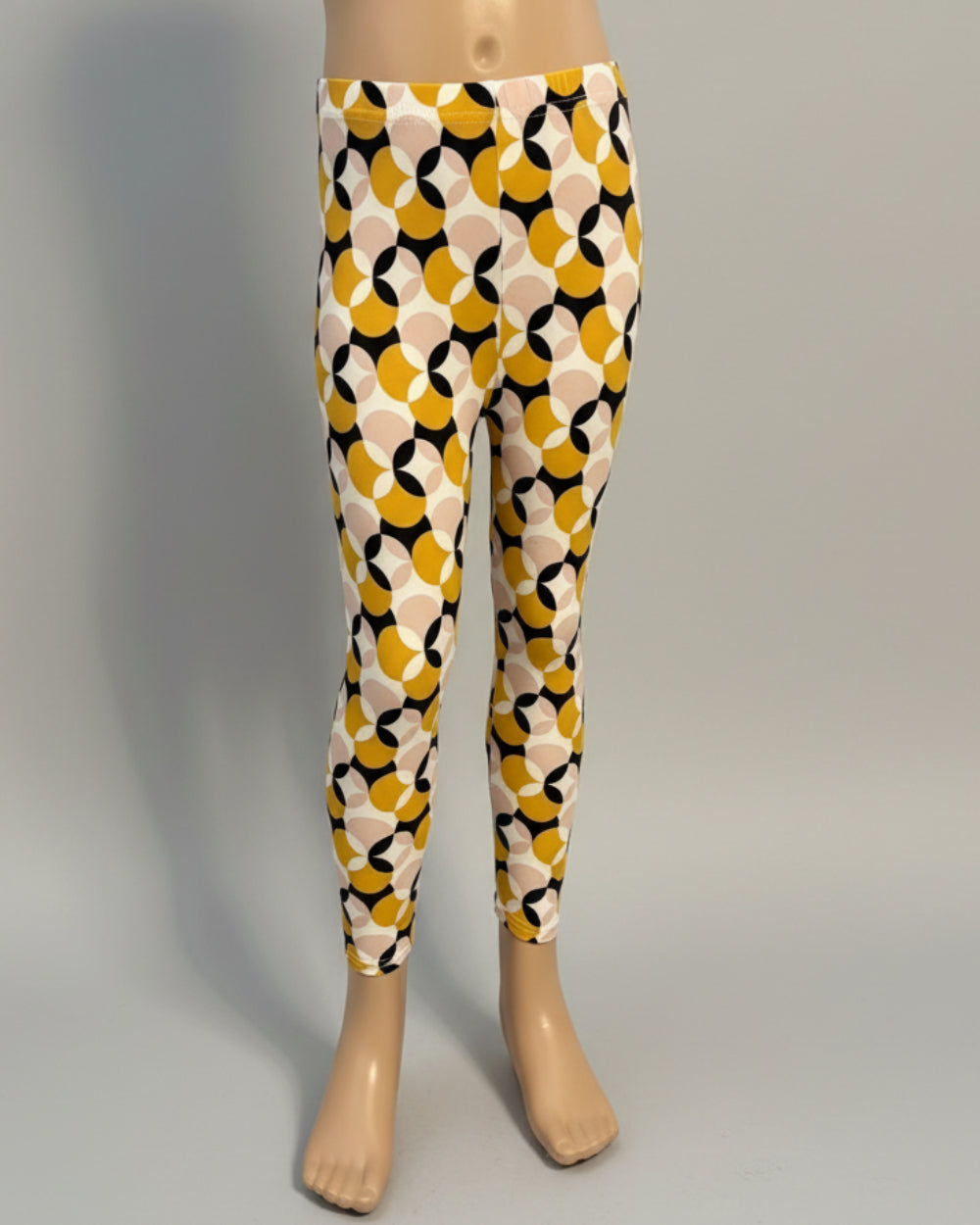 Retro circles patterned leggings, full length