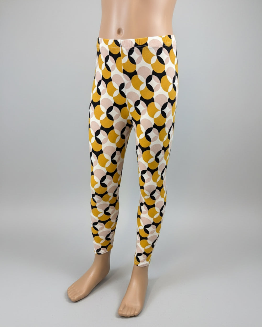 Retro circles patterned leggings, full length