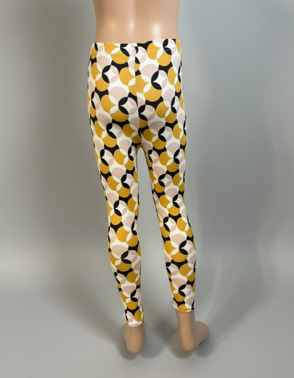 Retro circles patterned leggings, full length