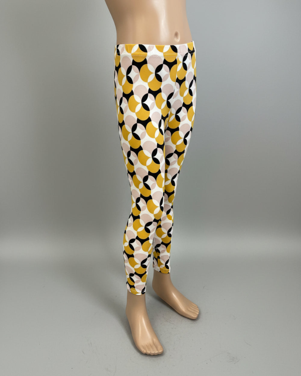 Retro circles patterned leggings, full length