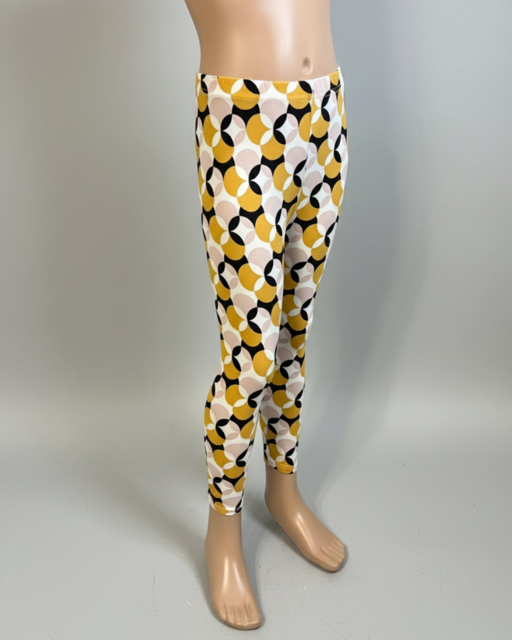 Retro circles patterned leggings, full length