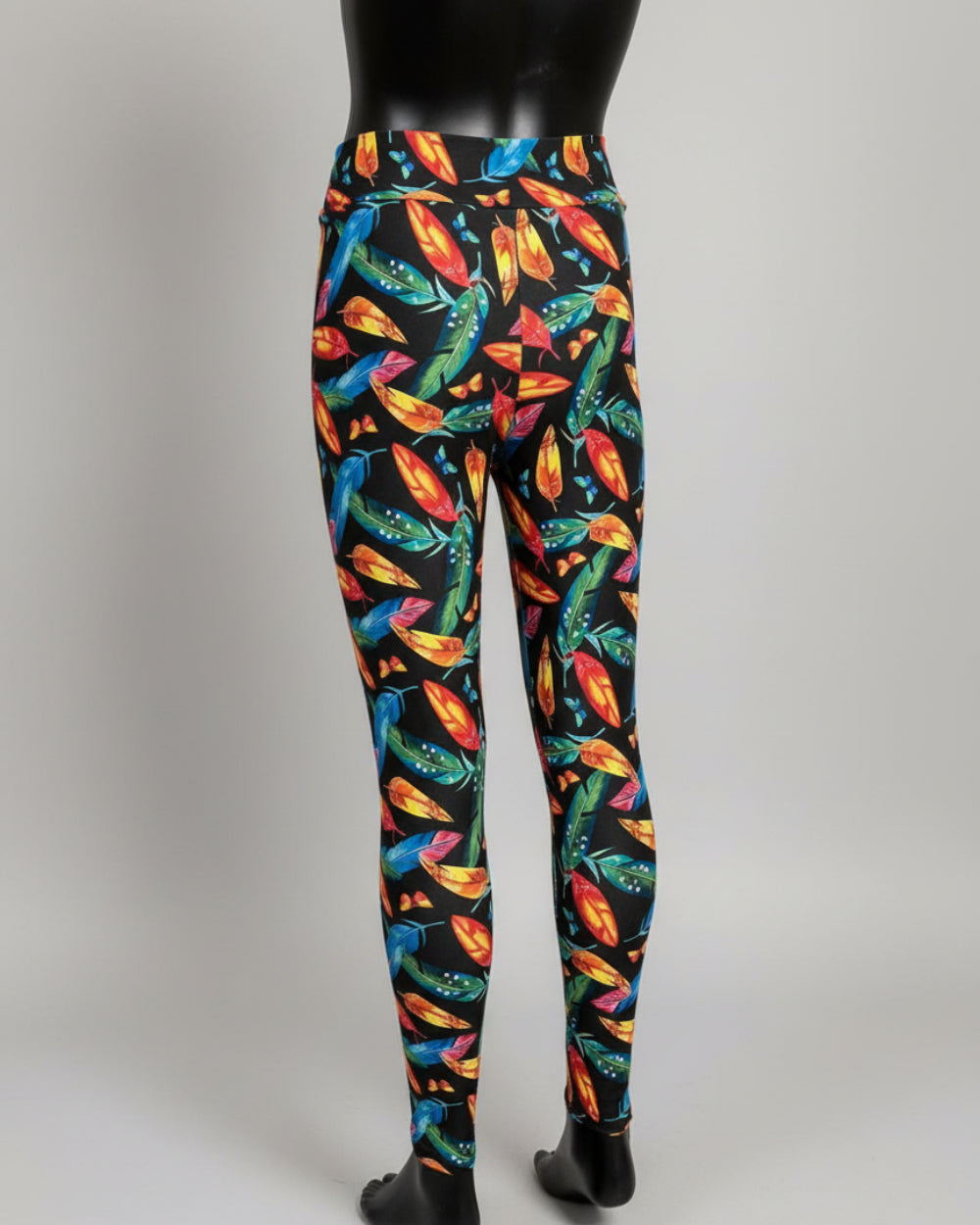Feathers and leaves design full length leggings