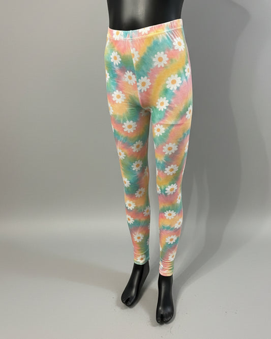Rainbow Daisy full length stretch leggings