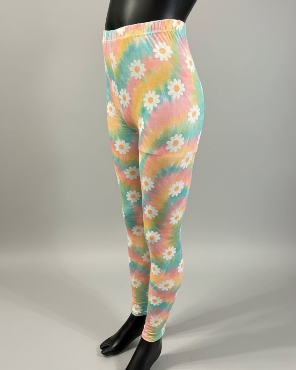 Rainbow Daisy full length stretch leggings