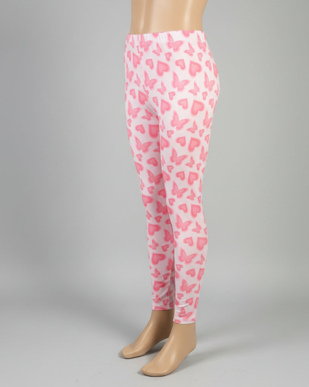 Pink butterfly leggings, full length
