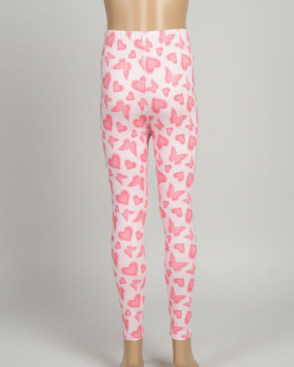 Pink butterfly leggings, full length