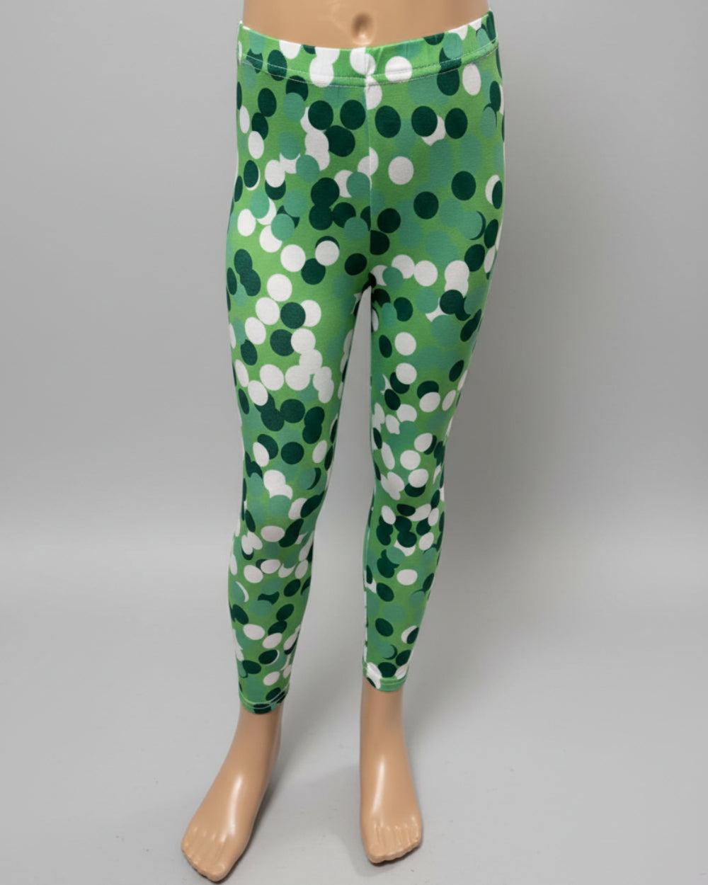 Green dot design full length leggings