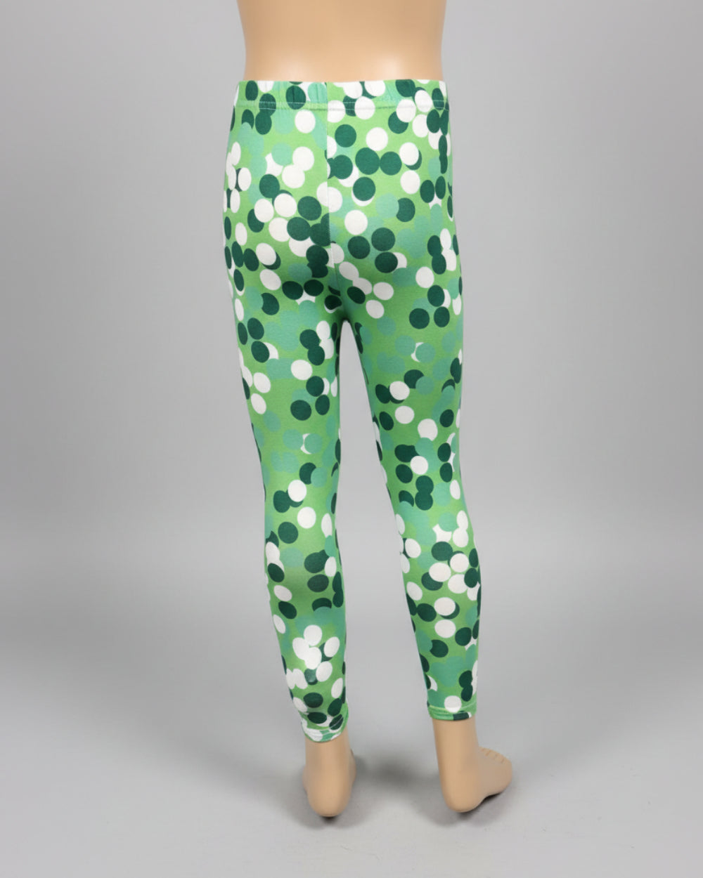 Green dot design full length leggings