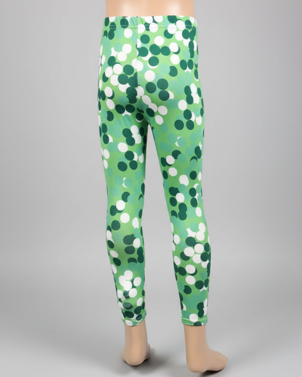 Green dot design full length leggings