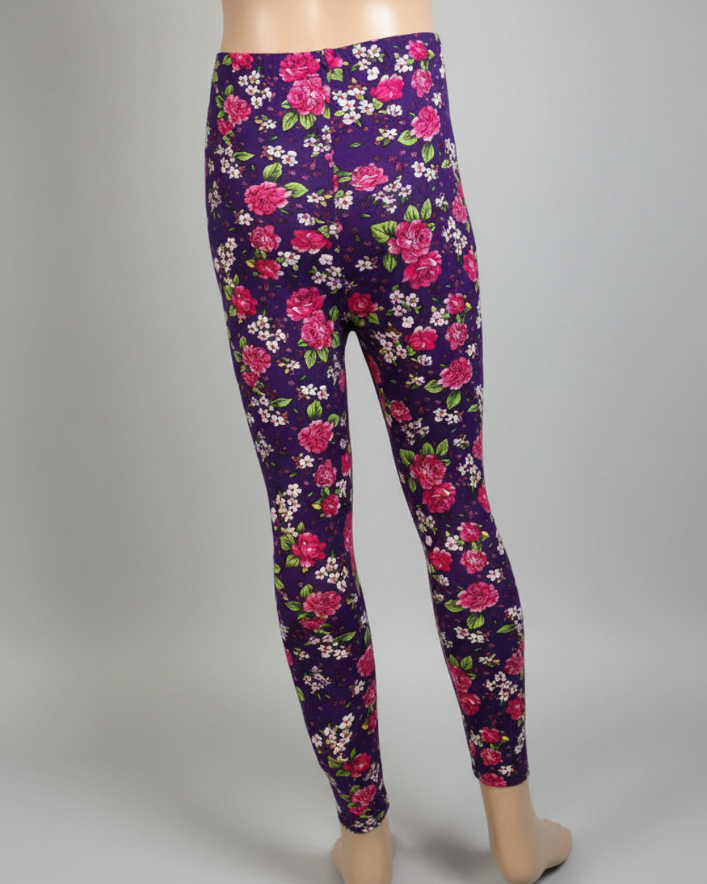 Purple floral full length leggings
