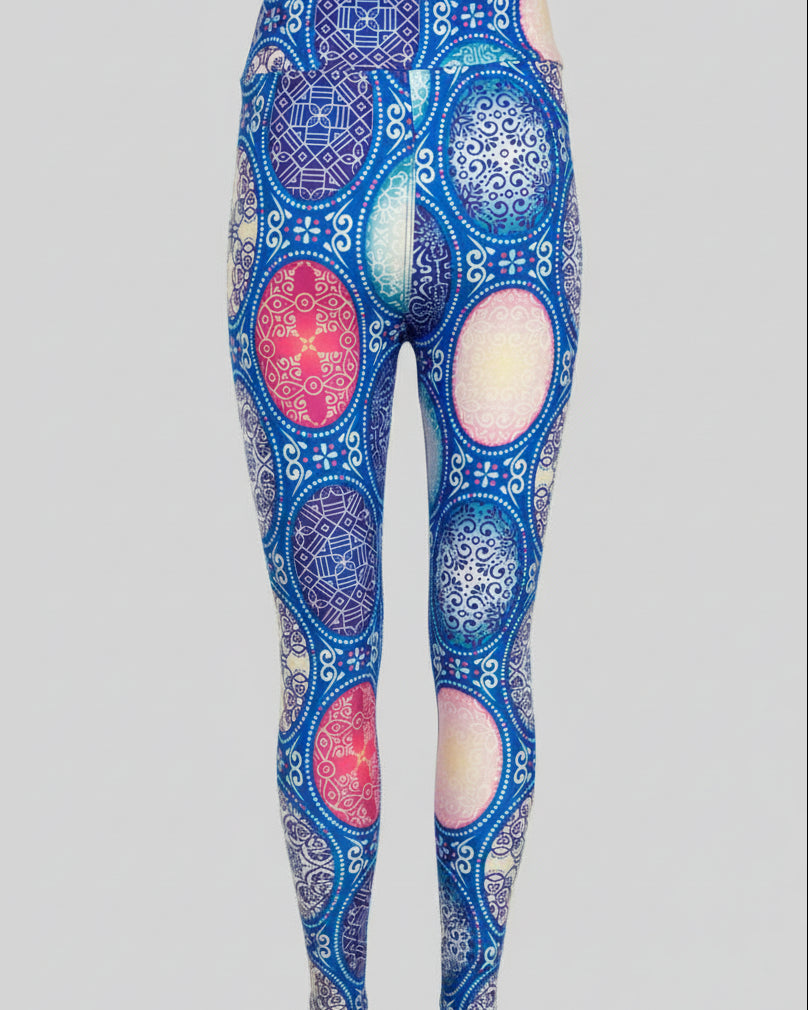 Mystical patterned full length stretch leggings
