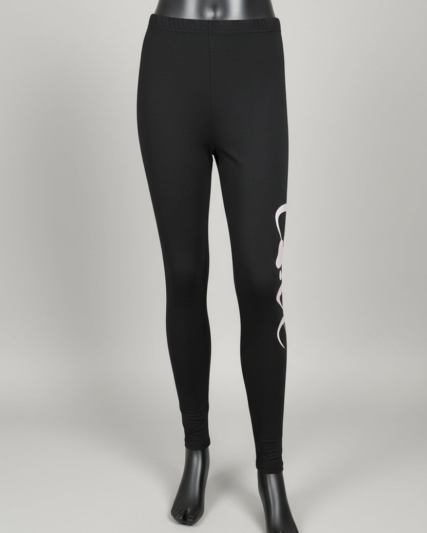 Black paw love design full length stretch leggings