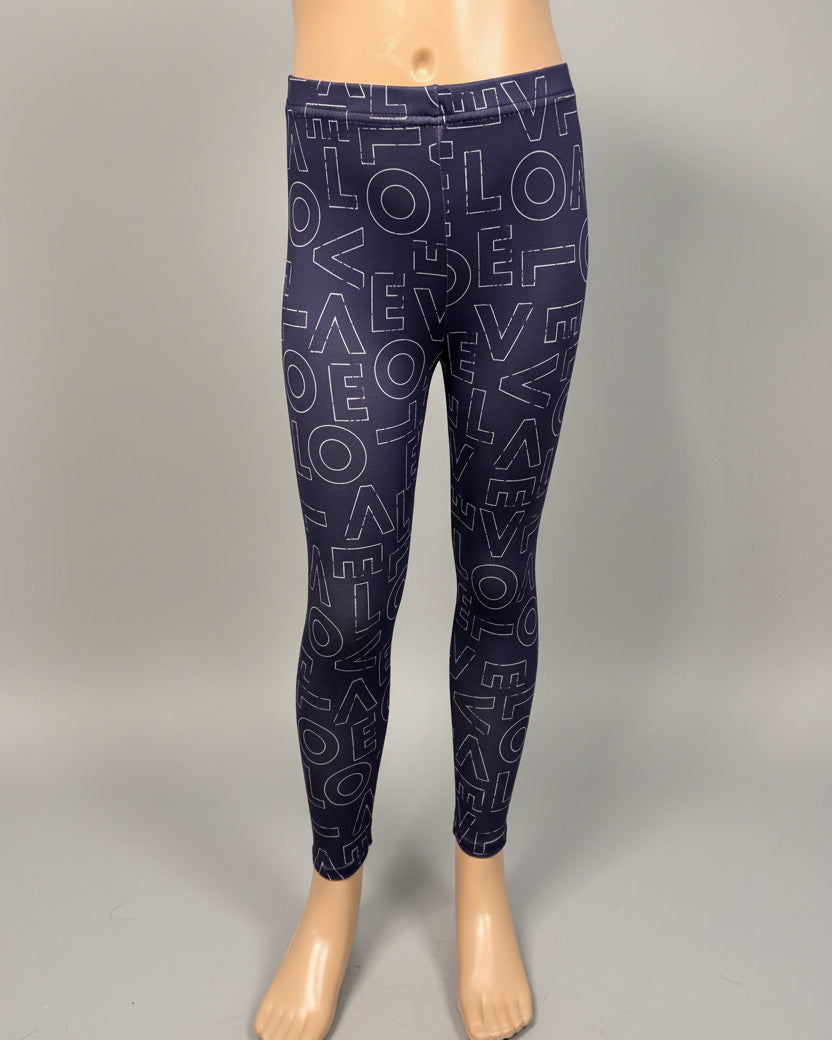 Purple love design full length leggings