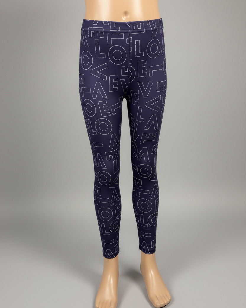 Purple love design full length leggings