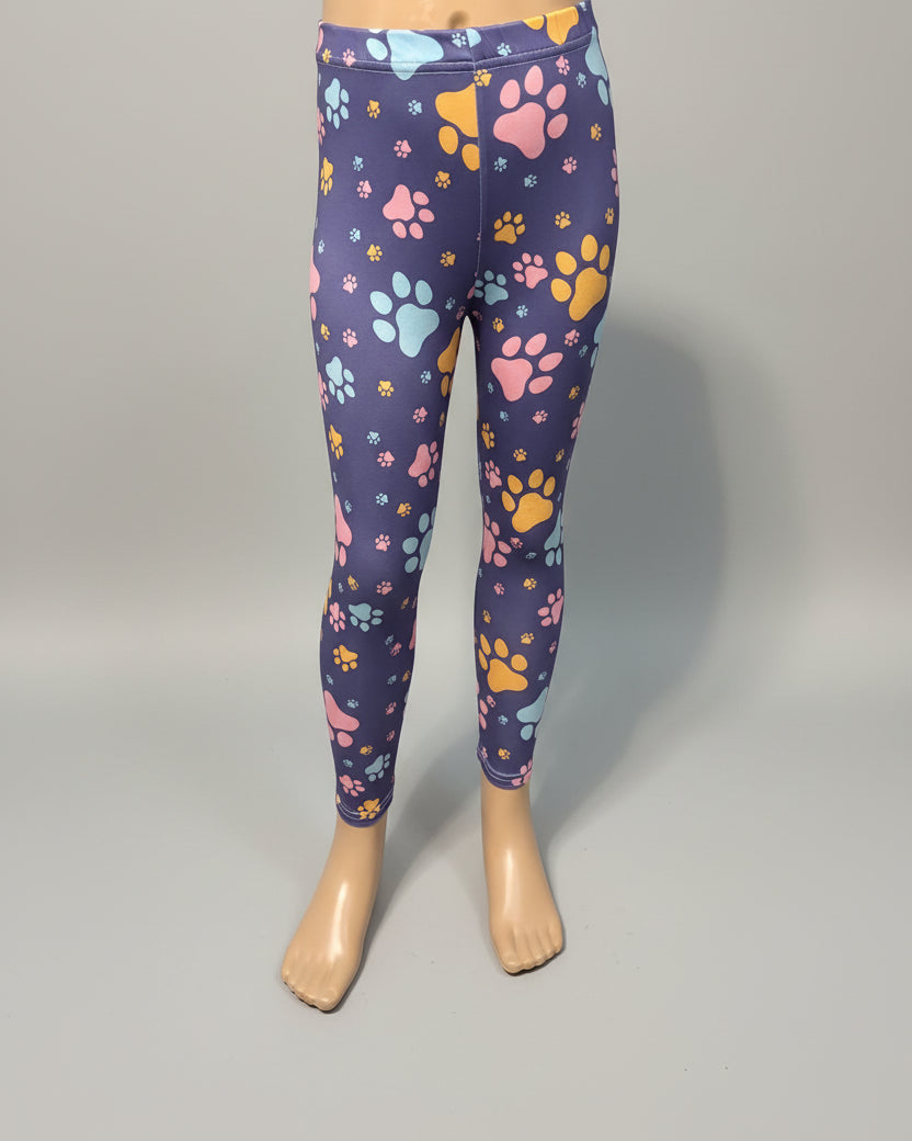 Purple paws full length leggings